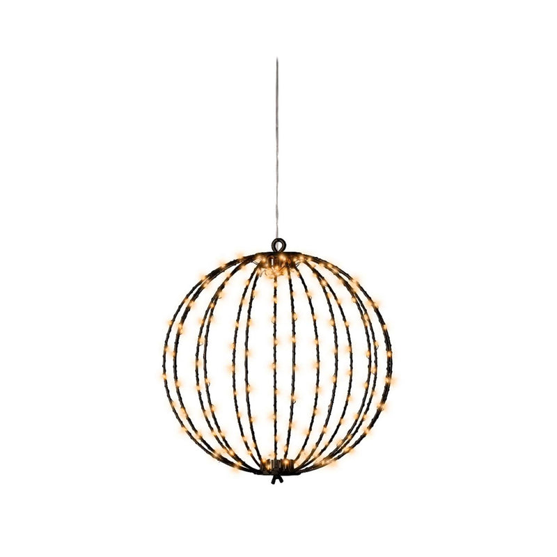 Afbeelding laden in galerijviewer, Lumineo lichtbol 192led metaal zwart met timer outdoor ø28cm klassiek warm
