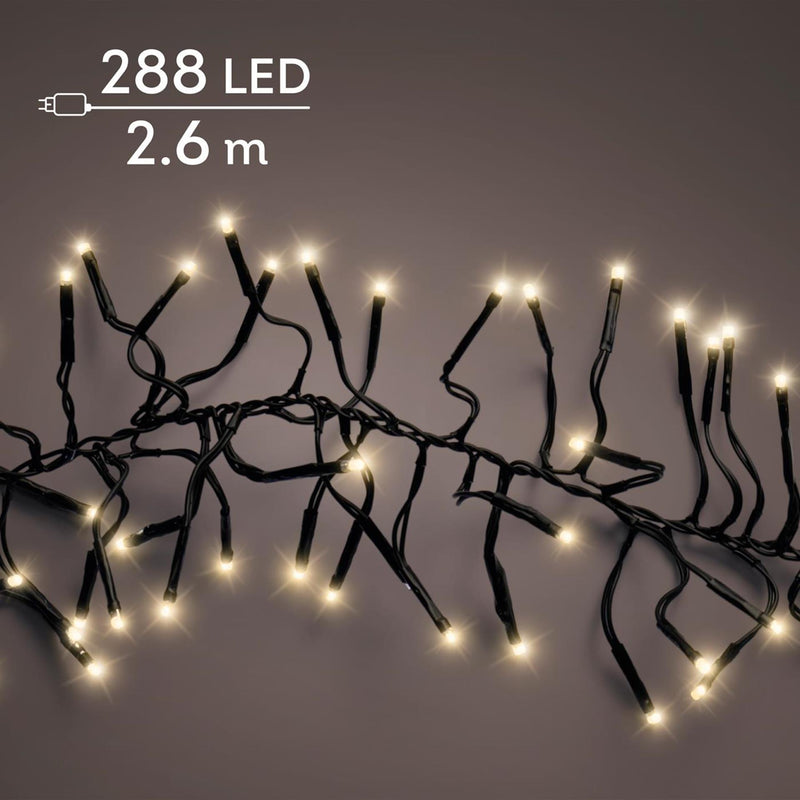 Afbeelding laden in galerijviewer, Lumineo cluster kerstverlichting 288led 2,6m softgold indoor + outdoor
