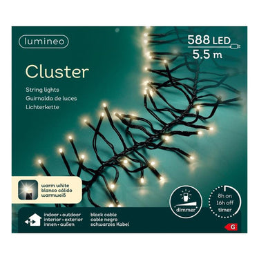 Lumineo kerstverlichting cluster warm-wit 588led