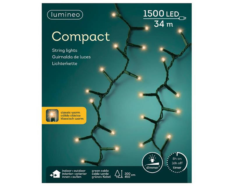 Afbeelding laden in galerijviewer, Lumineo led compact lights steady 1500l 34m met 8 uur timer
