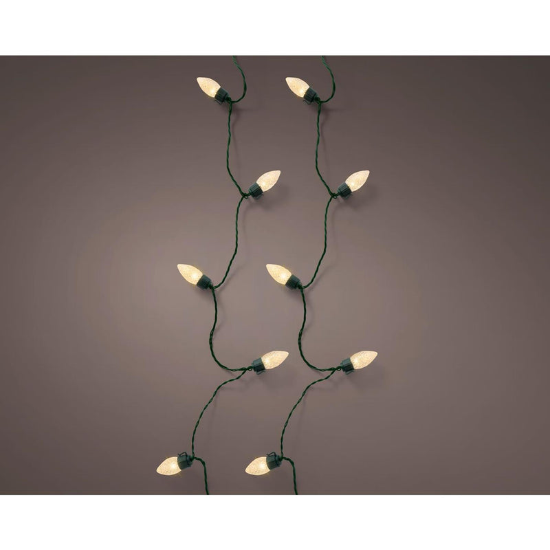 Afbeelding laden in galerijviewer, Lumineo led vintage kerstboom verlichtng 8 functie twinkel effect 50led 980cm groen soft gold
