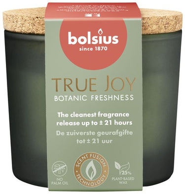 Bolsius geurglas met kurkdeksel true joy botanic fresh ø83x66 mm 21 uur (6 stuks)