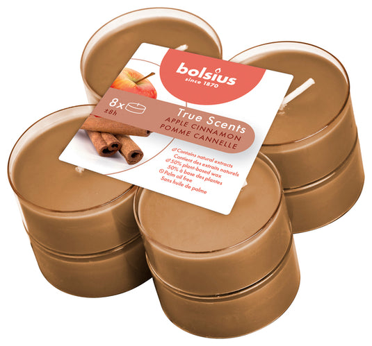 Bolsius maxilichten true scents apple cinnamon ø58x24 mm 8 uur (6x 8 stuks)