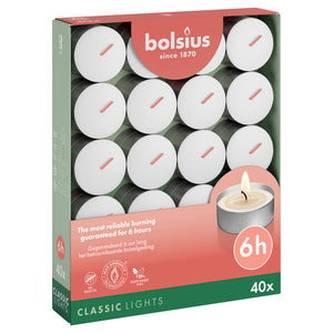 Bolsius theelichten wit ø38x21 mm 6 uur (6x 40 stuks)