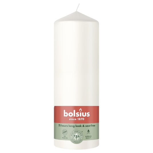 Bolsius stompkaars cloudy white ø68x200 mm 75 uur (6 stuks)