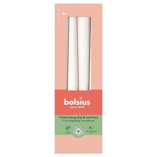 Bolsius gotische kaarsen cloudy white ø24x245 mm 7 uur (8x 4 stuks)