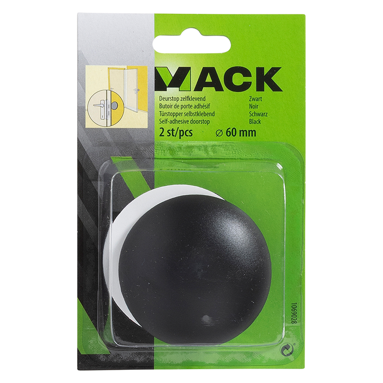 Afbeelding laden in galerijviewer, Mack 1069028 - deurstop zelfklevend zwart ø 60 mm 2 st pcs | 6 stuks
