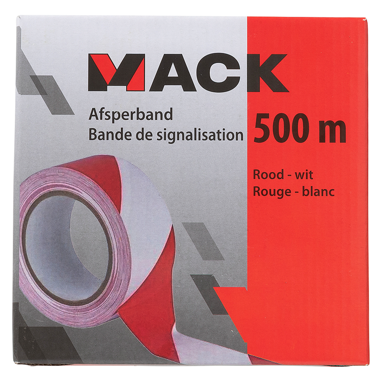 Afbeelding laden in galerijviewer, Mack 1072134 - afsperband rood wit doos 75mm x 500m - 35 micron | 3 stuks
