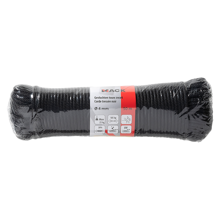Afbeelding laden in galerijviewer, Mack 1072116 - pp gevlochten zwart bobijn 4mm 50m | 5 stuks
