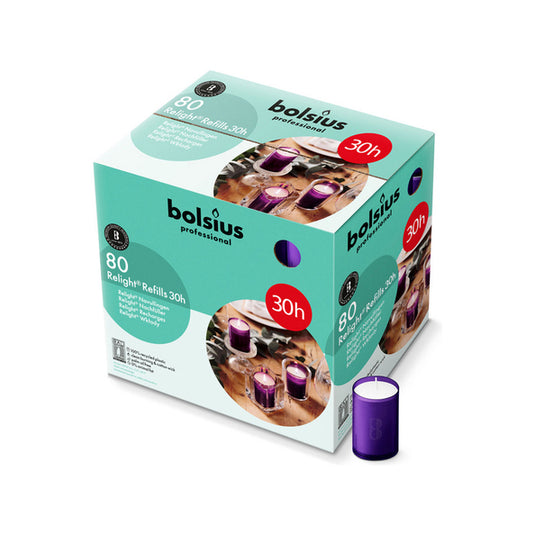 Bolsius professional relight navulling paars ø52x64 mm 30 uur (80 stuks)