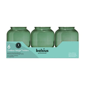 Bolsius professional relight houder olijfgroen sphere ø74×87 mm (6 stuks)