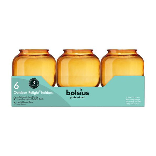 Bolsius relight houder sphere amber ø92x105 mm (6 stuks)