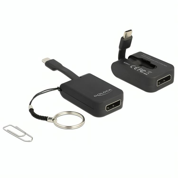 Afbeelding laden in galerijviewer, Delock usb-c > displayport adapter sleutelhanger (zwart, 4k 60hz)
