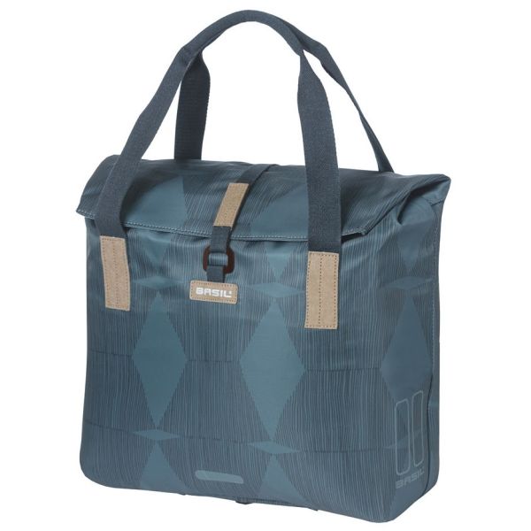 Afbeelding laden in galerijviewer, Basil Elegance fietsshopper, Choose Green, unisex, stadfiets, estate blue
