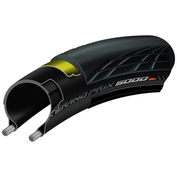 Afbeelding laden in galerijviewer, Continental Grand Prix 5000 vouwband, racefiets, 28-622, zwart
