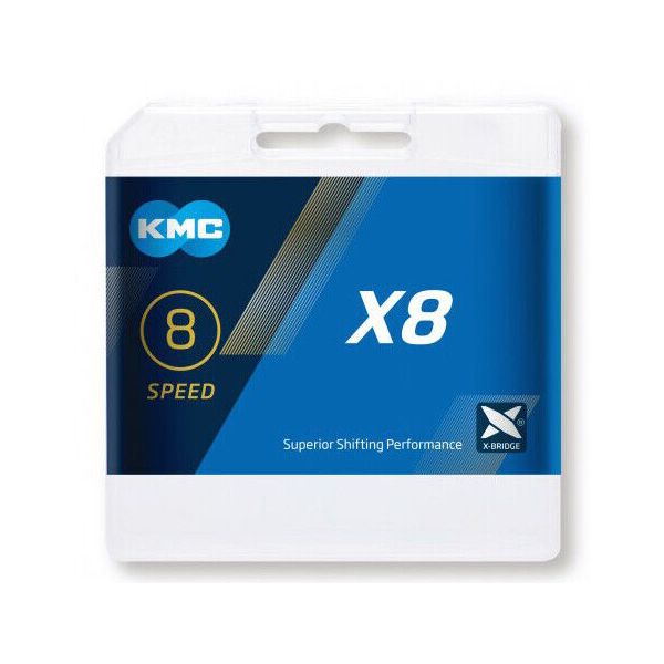 Afbeelding laden in galerijviewer, KMC Fietsketting X8 Zilver 114 schakels
