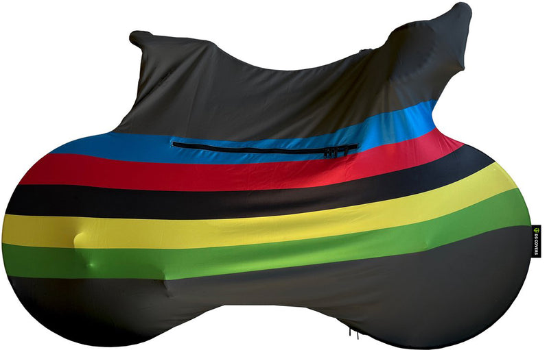 Afbeelding laden in galerijviewer, Ds covers Fietssok RAINBOW geschikt voor op de fietsdrager zwart
