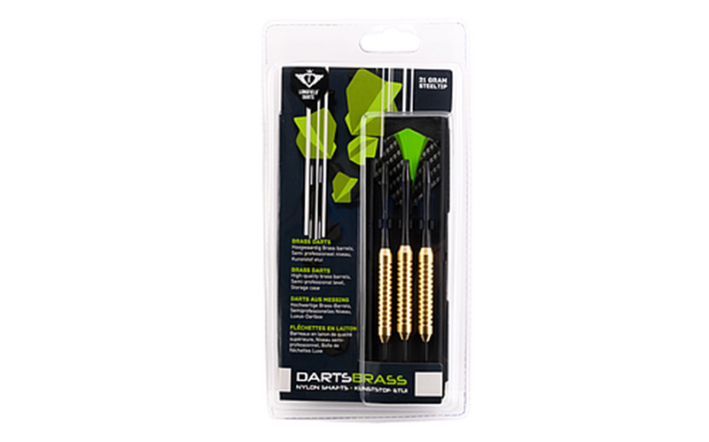 Afbeelding laden in galerijviewer, Longfield darts brass steeltip 22 gram in kunststof etui
