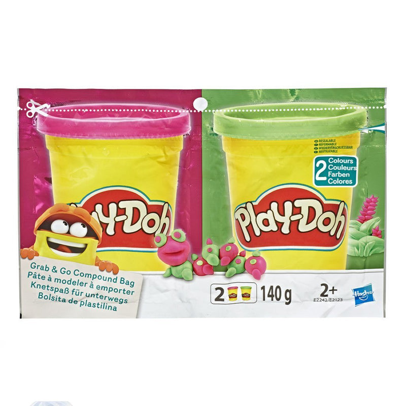 Afbeelding laden in galerijviewer, Play-doh grab and go compound bag + 2 kleuren klei
