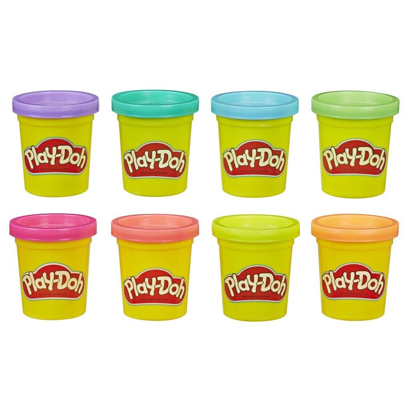 Afbeelding laden in galerijviewer, Play-doh regenboog kleuren 8 potjes klei
