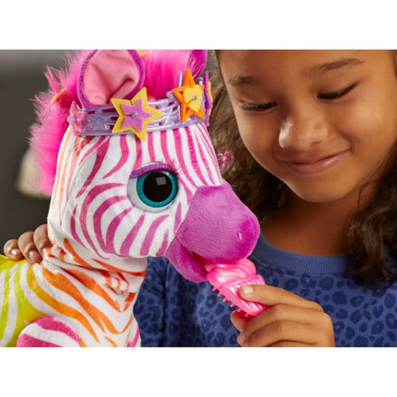 Afbeelding laden in galerijviewer, FurReal Friends FurReal Zenya My Rainbow Zebra + Geluid en Accessoires
