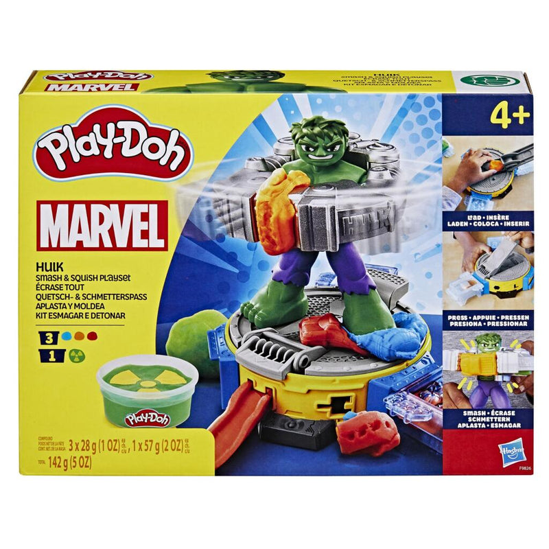 Afbeelding laden in galerijviewer, Play-doh marvel hulk smash squish speelset - 4 kleipotjes
