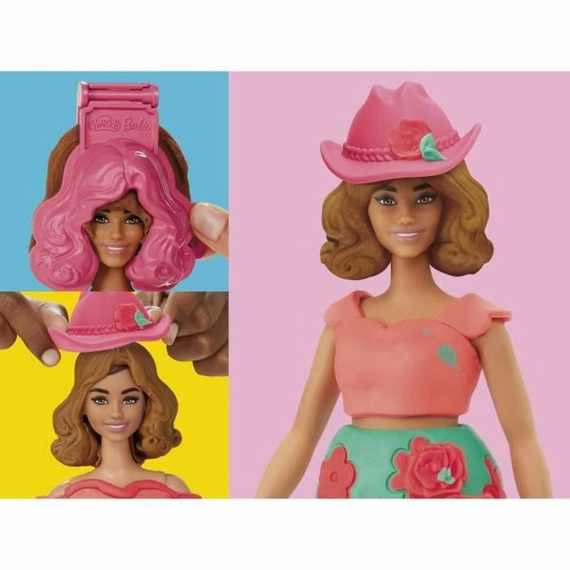 Afbeelding laden in galerijviewer, Play-doh -set barbie bloemen en franjes - maak poppenkleertjes - boetseerklei
