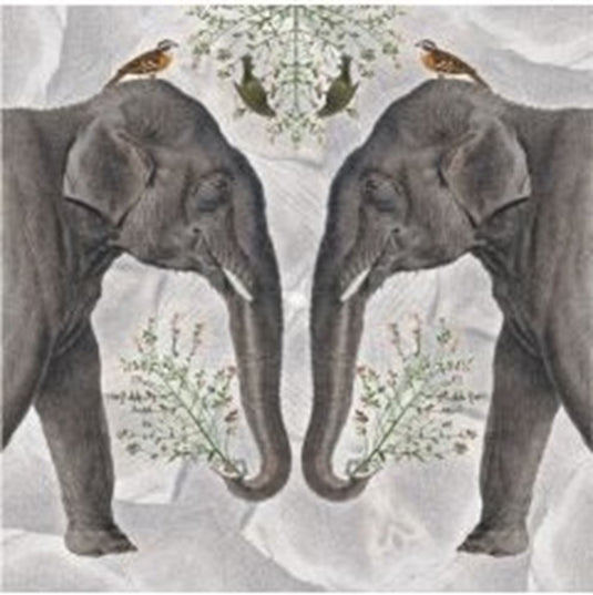 Kaart+envelop indian olifant. 16x16 cm