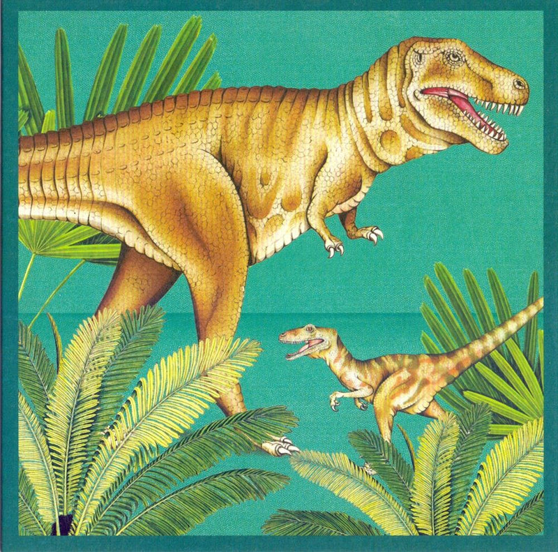 Afbeelding laden in galerijviewer, Kaart+envelop tyrannosaurus. 16x16 cm
