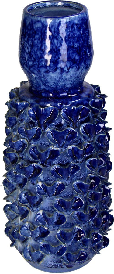 Hd collection vaas aardewerk blauw 18.5x18.5x42cm