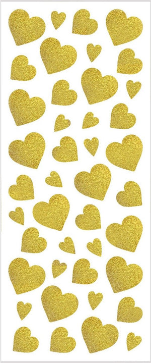 Creativ company creotime glitterstickers hartjes goud 10 x 24 cm 84-delig