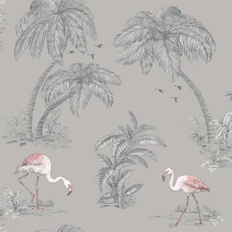 Afbeelding laden in galerijviewer, Dutch wallcoverings dutch wallcoverings behang flamingo grijs
