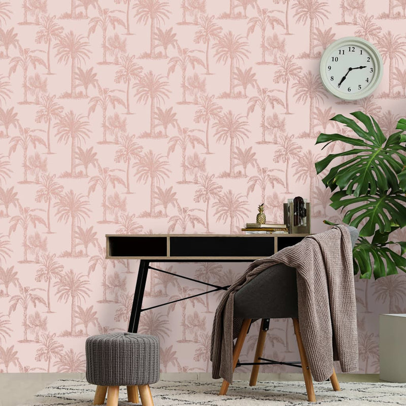 Afbeelding laden in galerijviewer, DUTCH WALLCOVERINGS DUTCH WALLCOVERINGS Behang Tropical Trees roze
