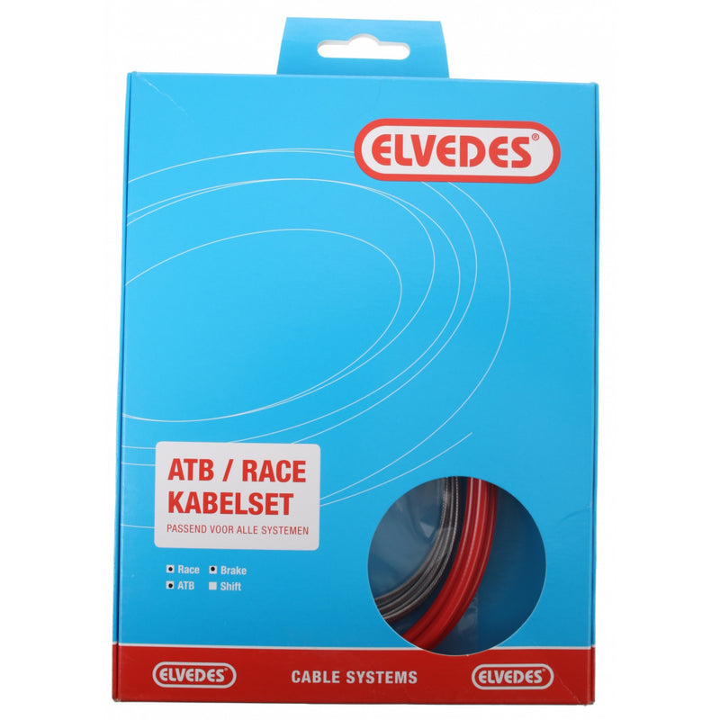 Afbeelding laden in galerijviewer, Rem kabelkit Elvedes ATB race compleet - rood (in doosje)
