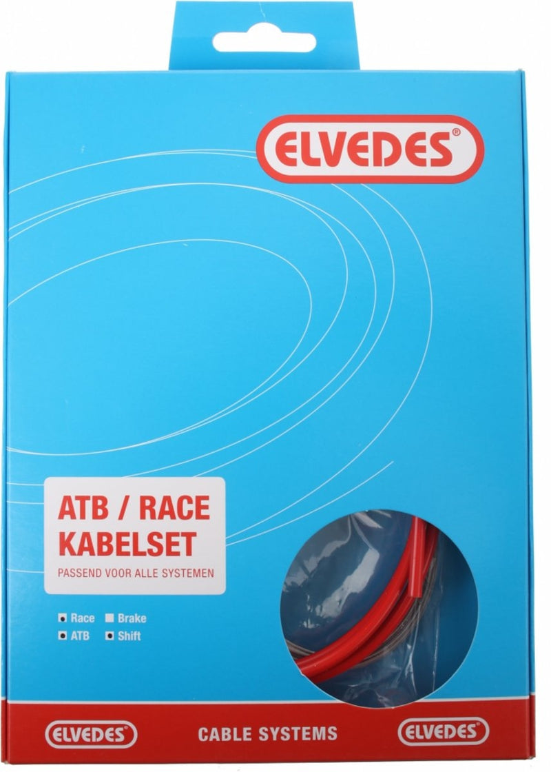 Afbeelding laden in galerijviewer, Schakel kabelkit Elvedes ATB race compleet - rood (in doosje)
