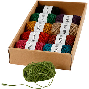 Creotime natuurlijk hennep, dikte 1-2 mm, 10x30 m, diverse kleuren