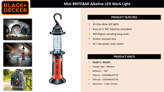 Black+decker black decker werklamp 14-led