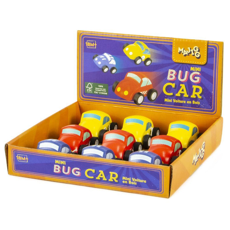 Afbeelding laden in galerijviewer, Houten mini bug auto. fsc. 12 stuks. 3+ | 12 stuks
