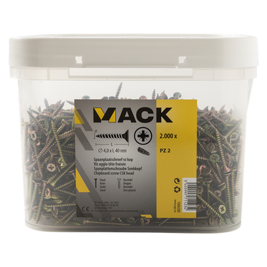 1006580 - box 2000st spaanplaatschroevenvk gvk pz 4,0x40mm | 8 stuks