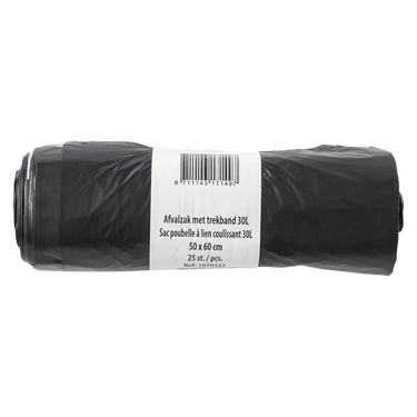 1070342 - afvalzak met trekband 30l 25st | 15 stuks