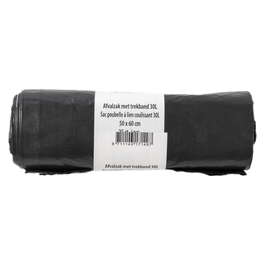 1070342 - afvalzak met trekband 30l 25st | 15 stuks