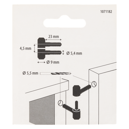 Mack 1071182 - 2 meubel inboorpaumellen verzinkt ø 9 x 23 mm | 5 stuks