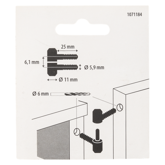 Mack 1071184 - 2 meubel inboorpaumellen verzinkt ø 11 x 25 mm | 5 stuks