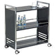 Abi serveerwagen 3bodems 70x40x84cm zwart