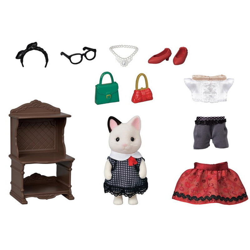 Afbeelding laden in galerijviewer, Sylvanian families 5462 modespeelset tuxedo kat
