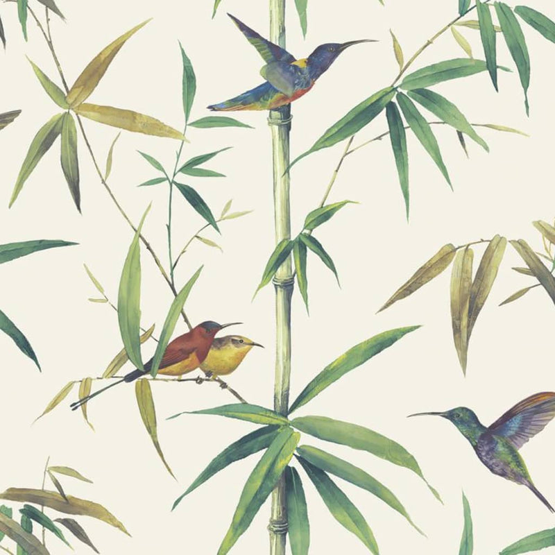 Afbeelding laden in galerijviewer, Noordwand Noordwand Behang Kolibri and Bamboo ecru
