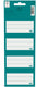 Qc colour zelfklevende schooletiketten - blauwgroen - set van 16 stuks
