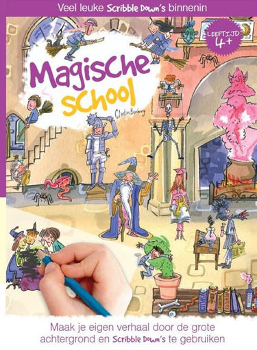 Scribble down magische school. 4+