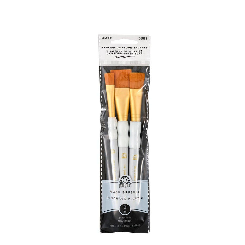 Afbeelding laden in galerijviewer, Folkart • soft grip wash paint brush set 3pcs
