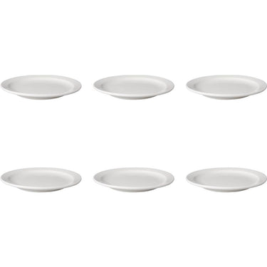 Mammoet bord smalle rand budgetline porselein wit 21cm (set van 6)